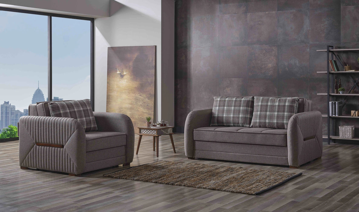 Ottomanson Speedy Collection Upholstered Convertible Armchair with Storage