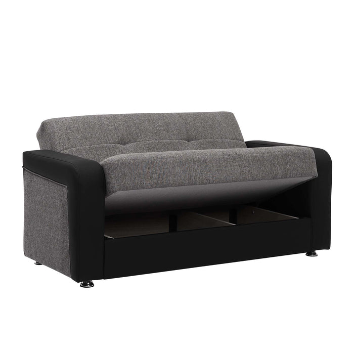 Ottomanson Harmony Collection Upholstered Convertible Loveseat with Storage