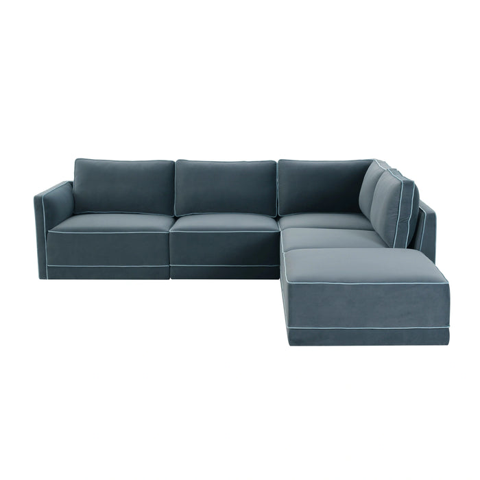 Willow 5-Piece Performance Velvet Modular Right Facing Sectional