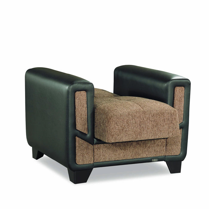 Ottomanson Mondo Modern Collection Upholstered Convertible Armchair with Storage
