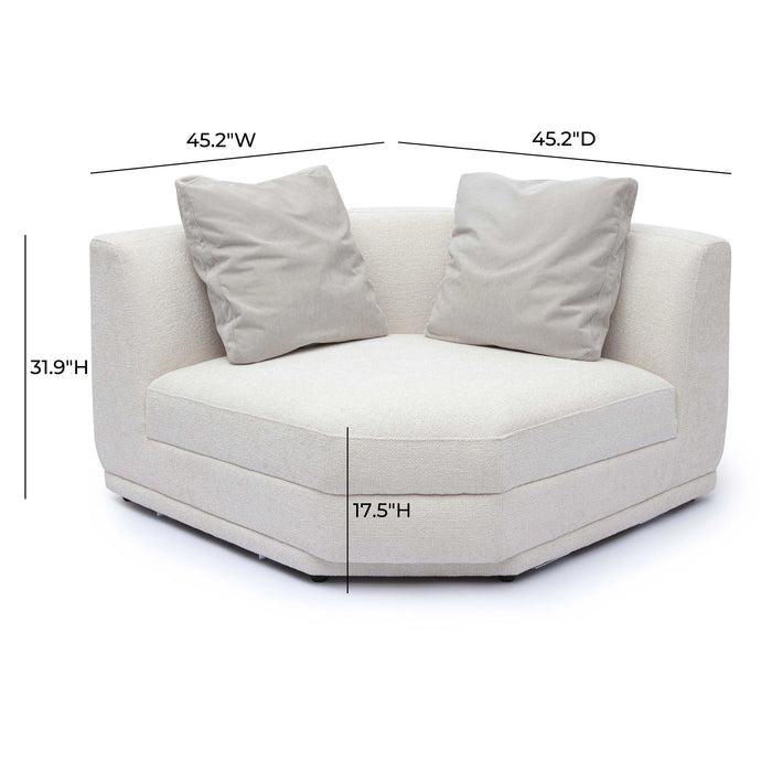 Perry Cream Performance Chenille Modular Wedge Corner Chair