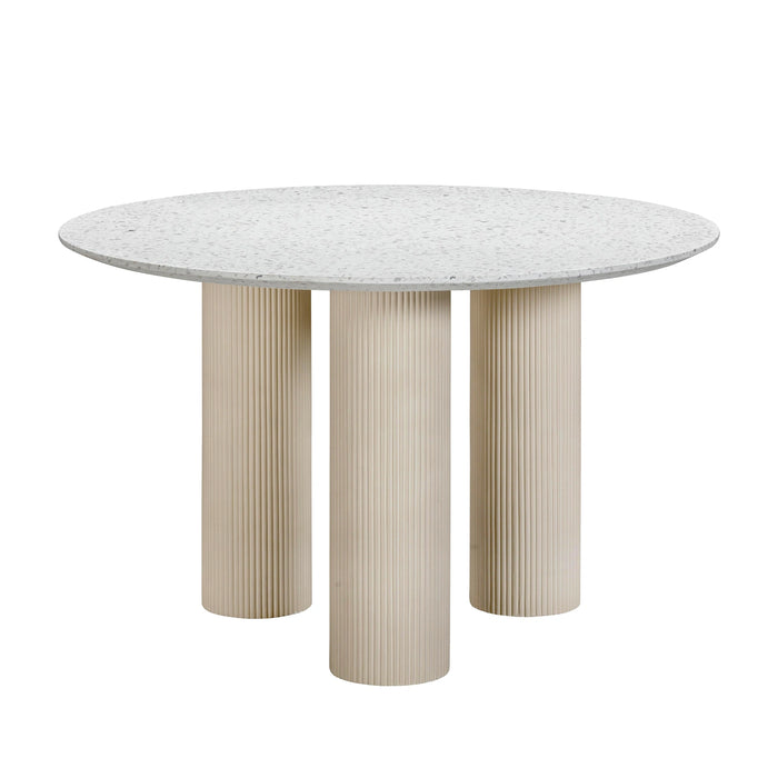Parcino 47" Faux Terrazzo Concrete Indoor/Outdoor Round Dining Table
