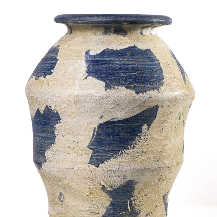 Visha Cream and Blue Terracotta Decorative Vase