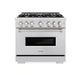 ZLINE 36 in. 5.2 cu. ft. Classic Gas Range with 6 Burner Cooktop and Convection Gas Oven in Stainless Steel (CGR36) - Home And Beyond