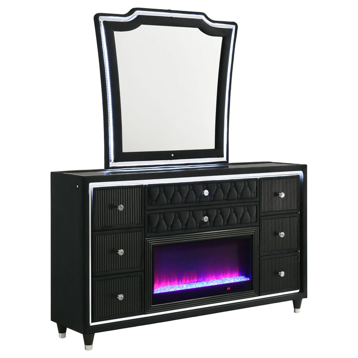 Lorient LED Flame Box Dresser with Mirror