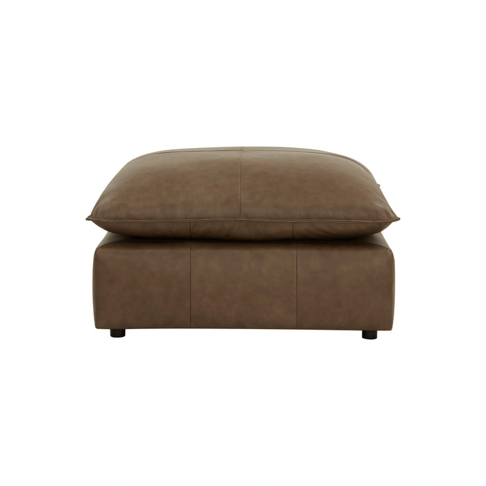 Cali Brown Leather Ottoman
