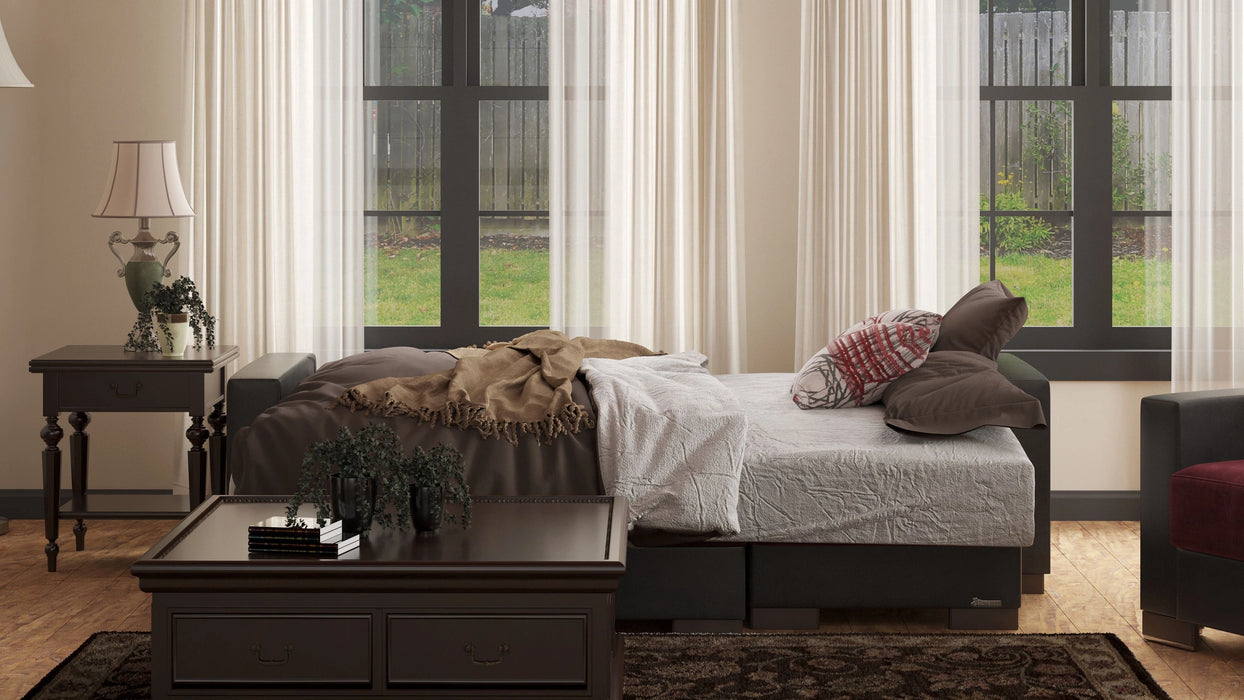 Ottomanson Armada Collection Upholstered Convertible Chaise Lounge with Storage