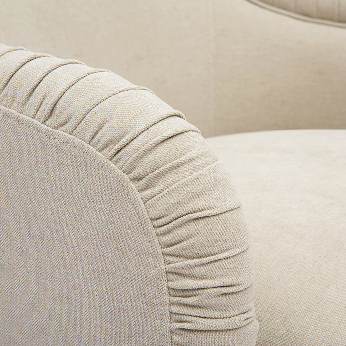 Pamela Tan Performance Chenille Tasseled Lounge Accent Chair