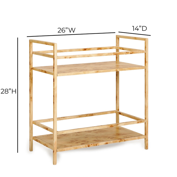 Destin Natural Burl Contract-Grade Bar Cart