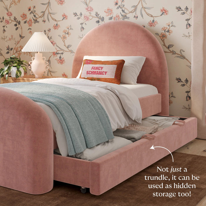 Moon Cream Performance Boucle Twin Trundle Bed