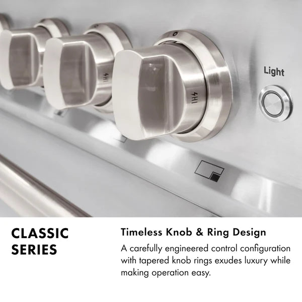 ZLINE 36 in. 5.2 cu. ft. Classic Gas Range with 6 Burner Cooktop and Convection Gas Oven in Stainless Steel (CGR36) - Home And Beyond