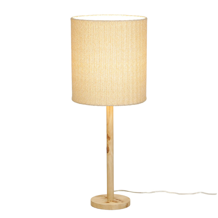 Lamia Natural Burl and Raffia Contract-Grade Table Lamp