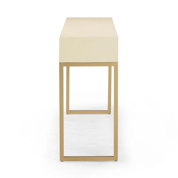 Pesce 59" Faux Shagreen 3-Drawer Console Table