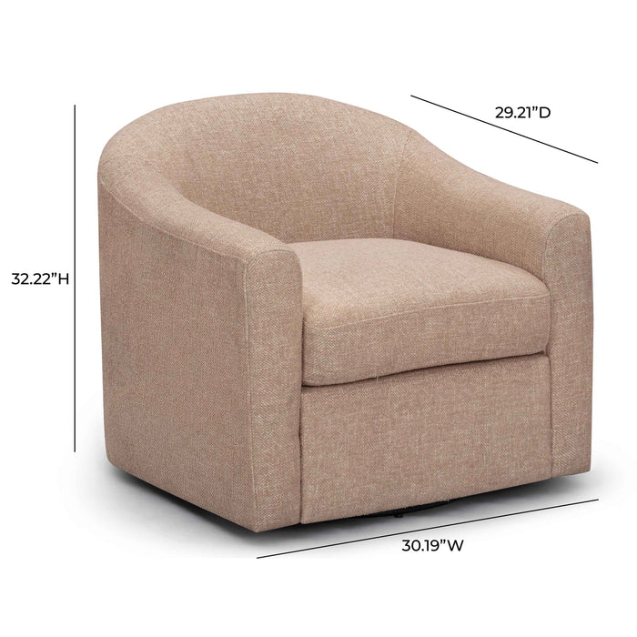 Thao Contract-Grade Basketweave Fabric Swivel Accent Chair