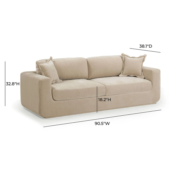 Miri 90.5" Upcycled Contract-Grade Washed Velvet Sofa