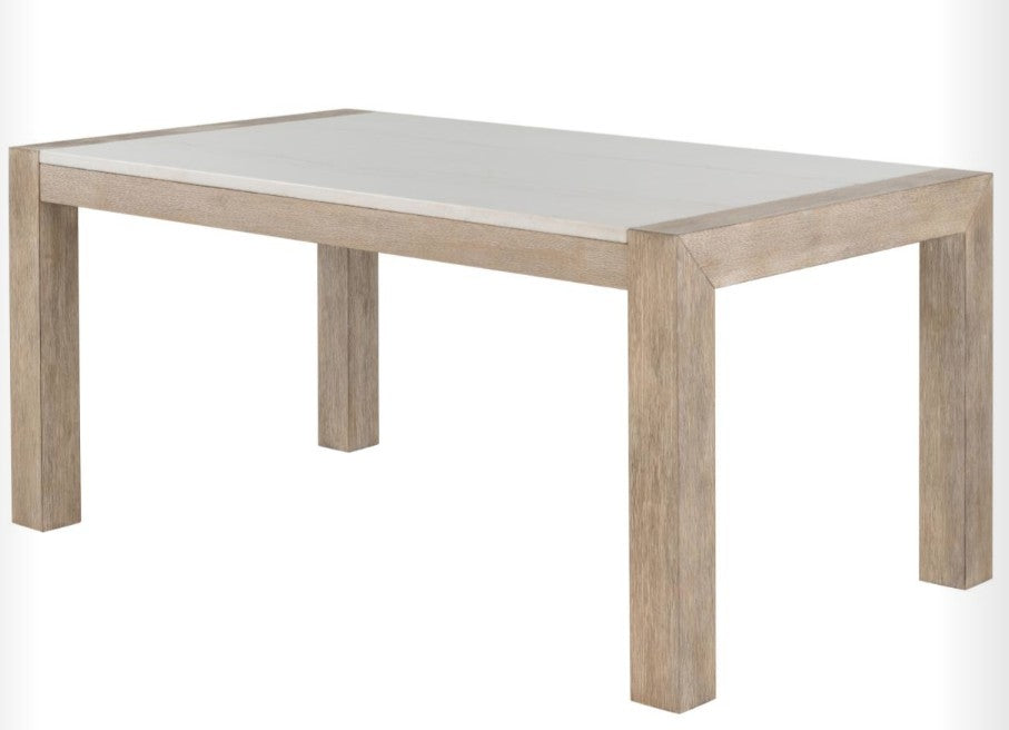 66" White Marble Dining Table - Home And Beyond