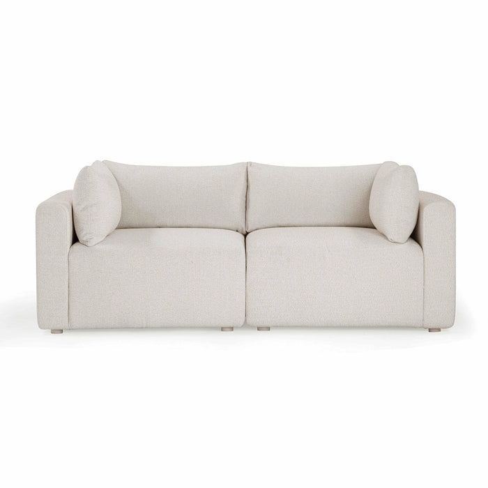 Hangover 81" Cream Performance Fabric Outdoor Modular Loveseat