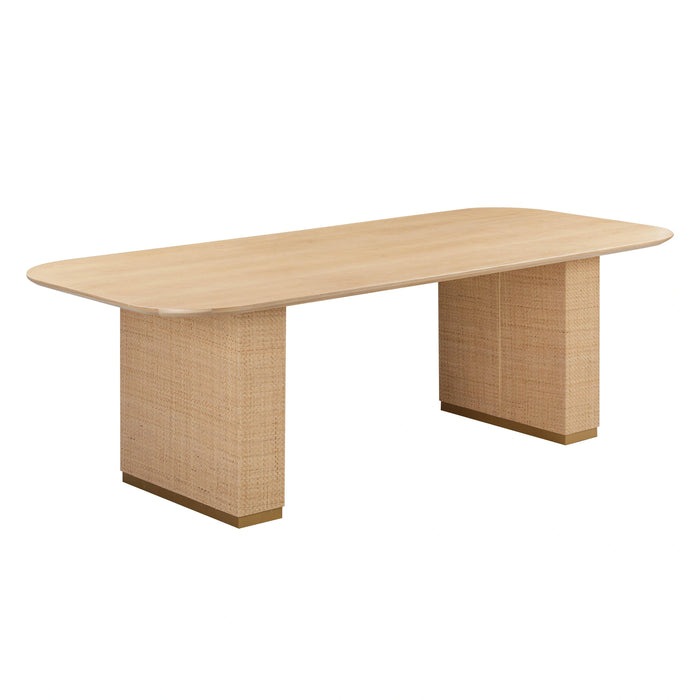 Akiba 96" Natural Ash &amp; Rattan Rectangular Dining Table
