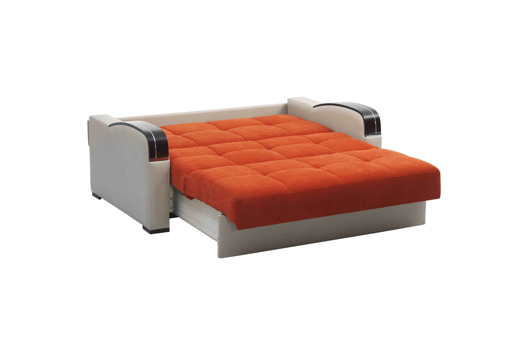 Ottomanson Sleep Plus Collection Upholstered Convertible Loveseat with Storage