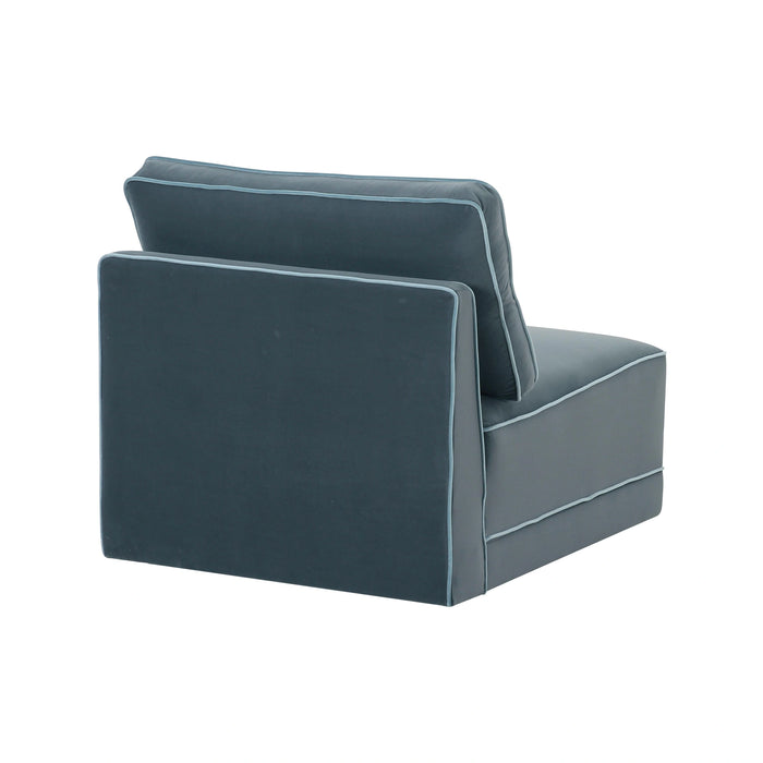 Willow Performance Velvet Modular Armless Chair