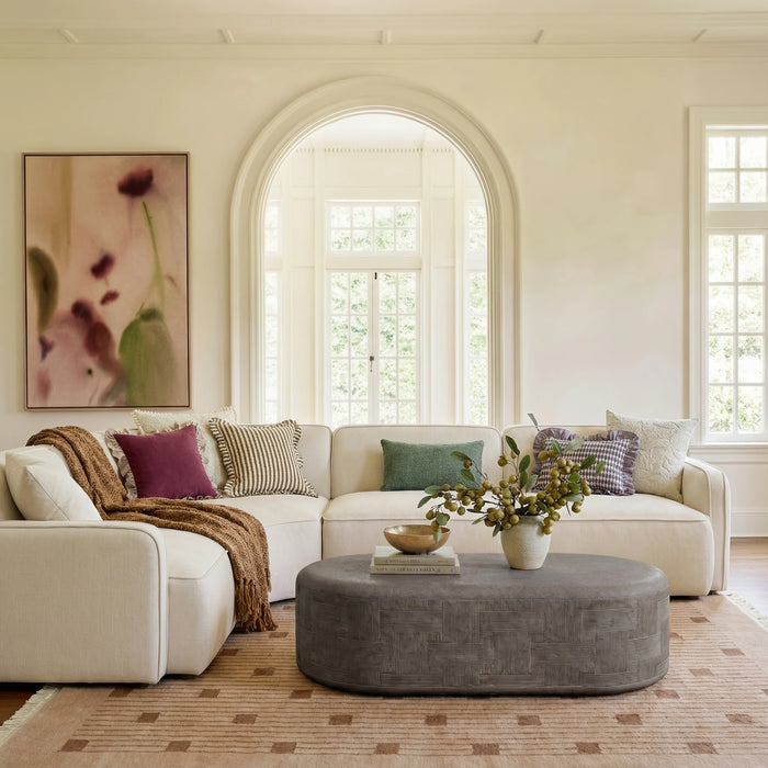 Suraya 55" Indoor/Outdoor Concrete Rounded Coffee Table