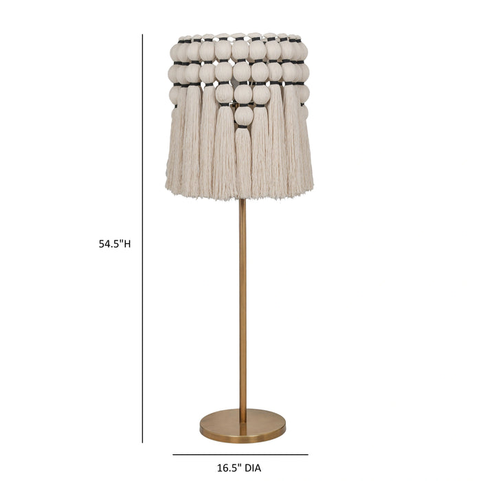 Tutu Cream Cotton Tasseled Floor Lamp