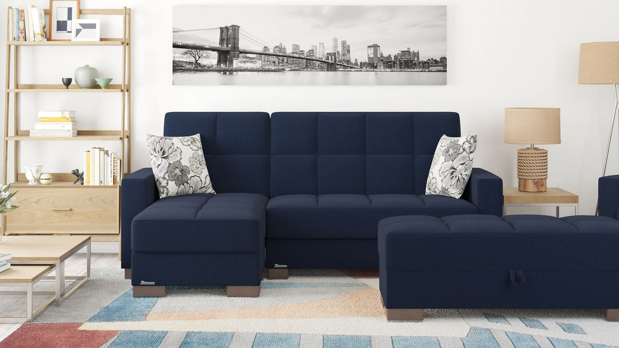 Ottomanson Armada Collection Upholstered Ottoman with Storage