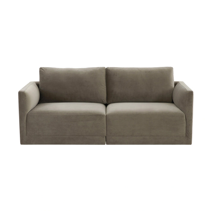Willow 74" Performance Velvet Modular Loveseat