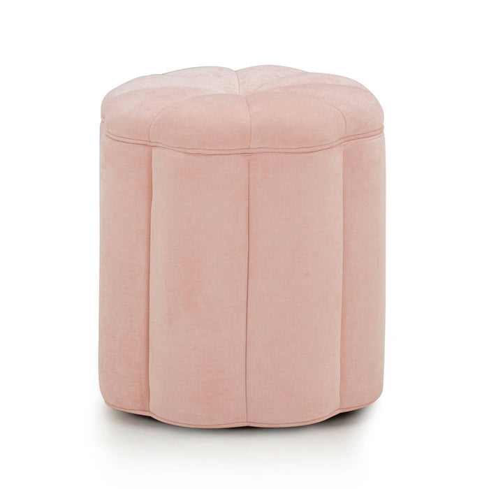 Fleur Textured Performance Velvet Storage Ottoman