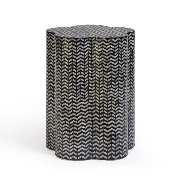 Truffle Black Mother of Pearl Shell Side Table