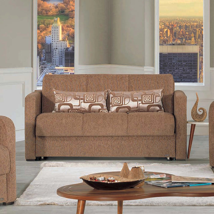 Ottomanson Ferra Fashion Collection Upholstered Convertible Loveseat with Storage