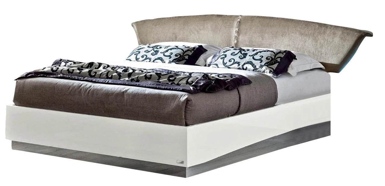 ESF Furniture Onda Queen Platform Bed in White