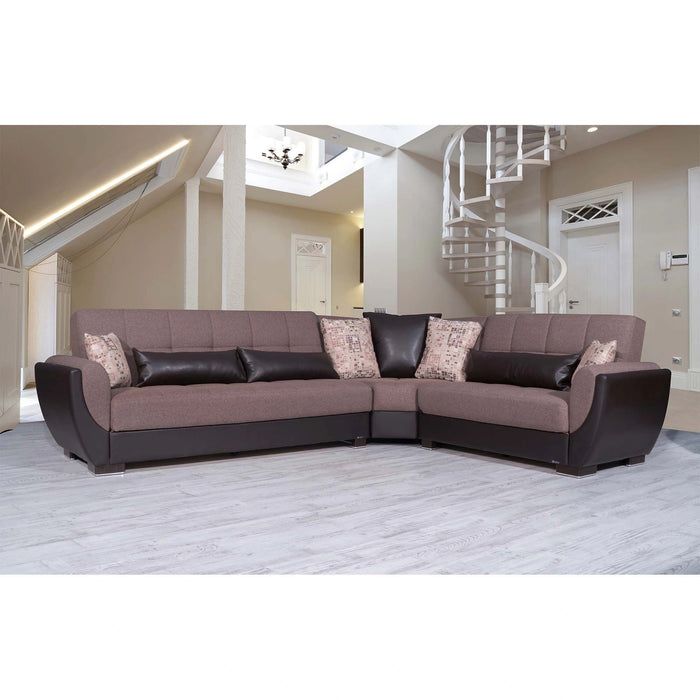 Ottomanson Armada Air Collection Upholstered Convertible Sectional with Storage