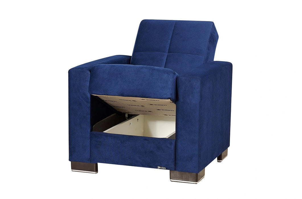 Ottomanson Armada Collection Upholstered Convertible Armchair with Storage