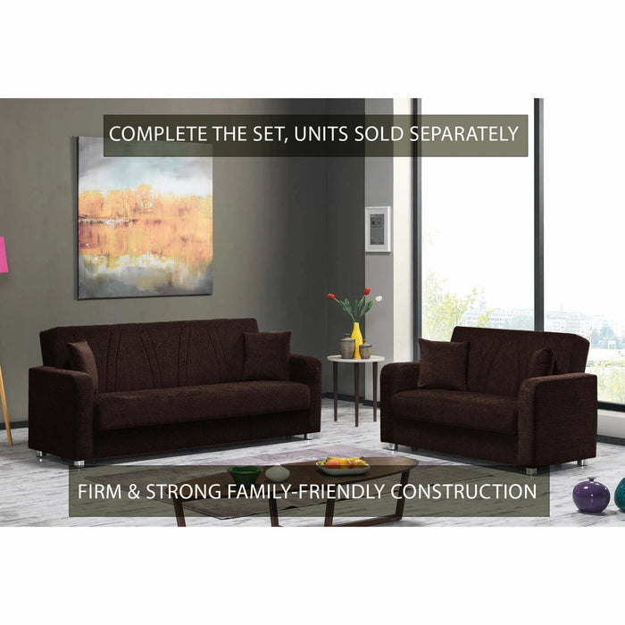 Ottomanson Elegance Collection Upholstered Convertible Sofabed with Storage