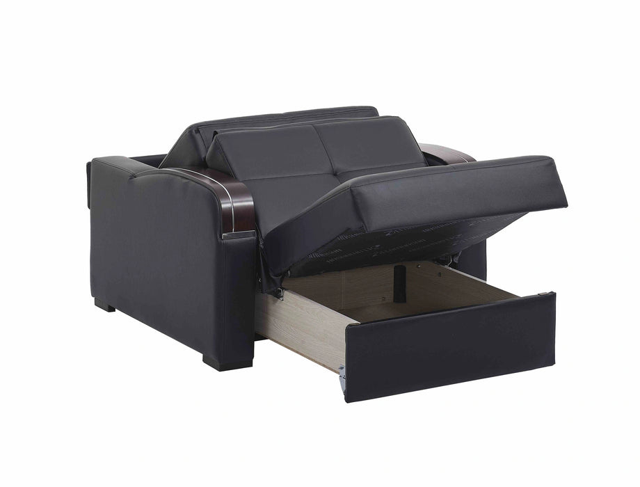 Ottomanson Sleep Plus Collection Upholstered Convertible Armchair with Storage