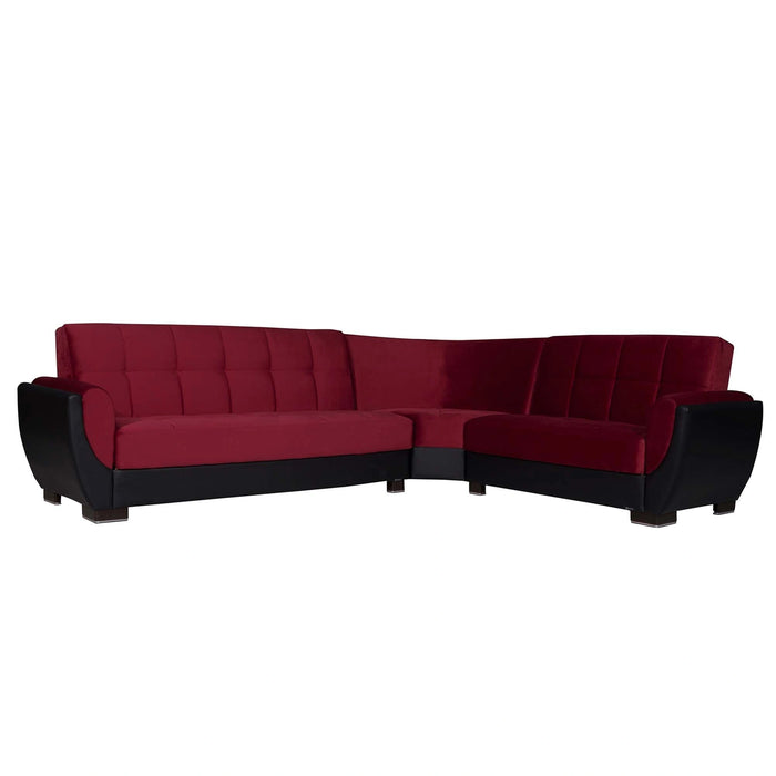 Ottomanson Armada Air Collection Upholstered Convertible Sectional with Storage