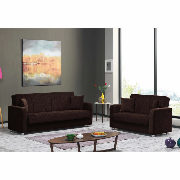 Ottomanson Elegance Collection Upholstered Convertible Sofabed with Storage