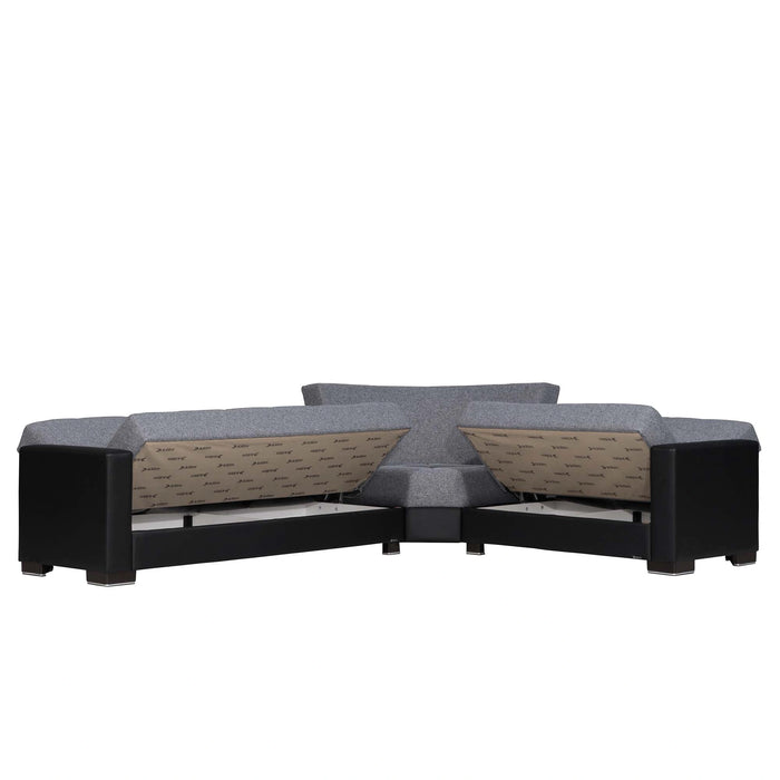 Ottomanson Armada Collection Upholstered Convertible Sectional with Storage