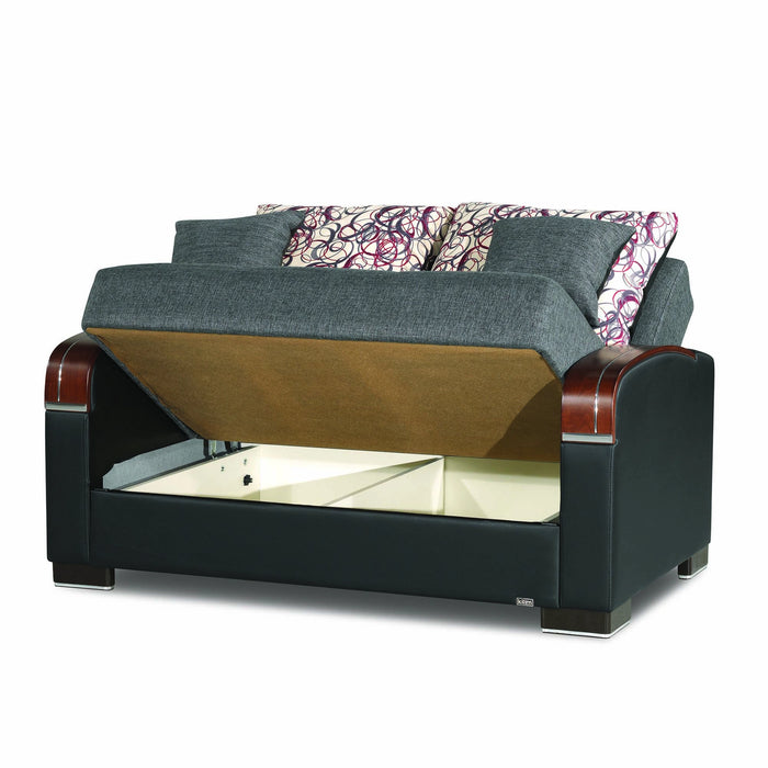 Ottomanson Mobimax Collection Upholstered Convertible Loveseat with Storage