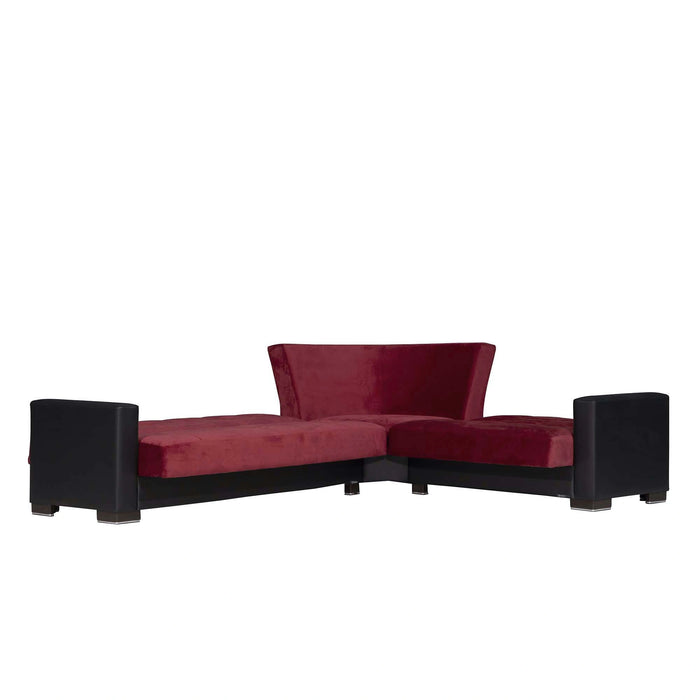 Ottomanson Armada Collection Upholstered Convertible Sectional with Storage