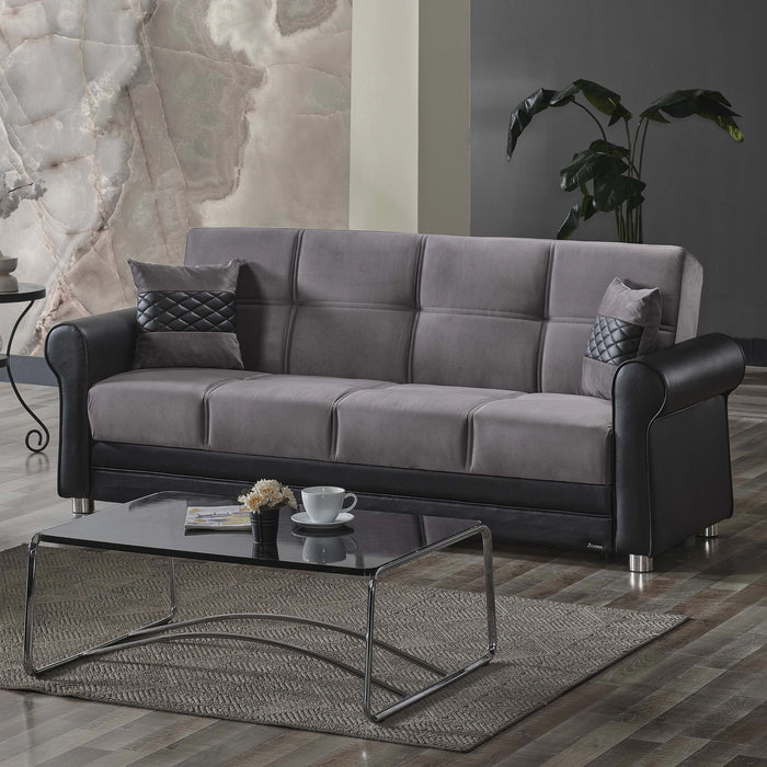 Ottomanson Avalon Collection Upholstered Convertible Sofabed with Storage