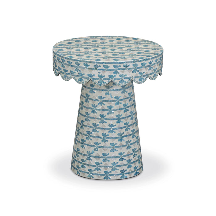 Lady Blue Ribbon Capiz Shell Round Side Table