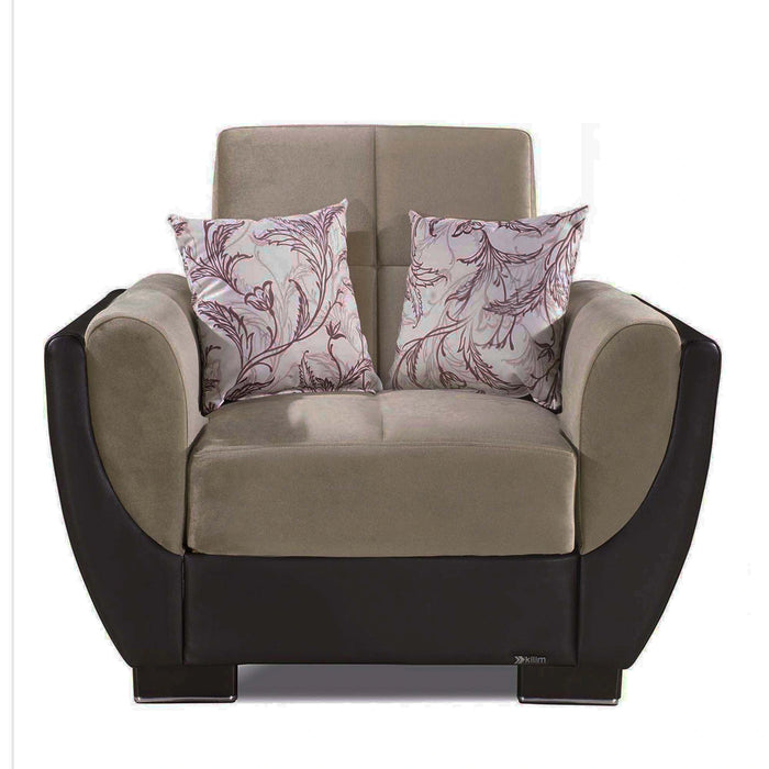 Ottomanson Armada Air Collection Upholstered Convertible Armchair with Storage