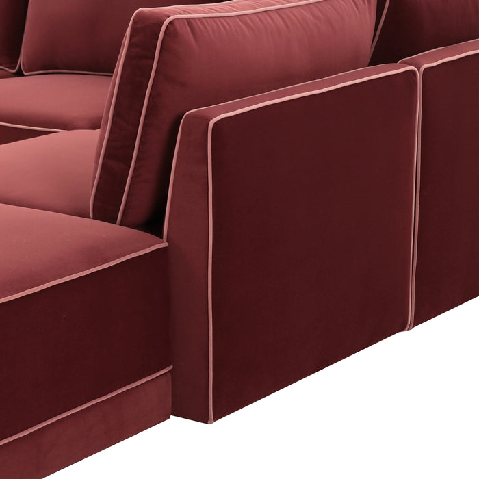 Willow 5-Piece Performance Velvet Modular Right Facing Sectional