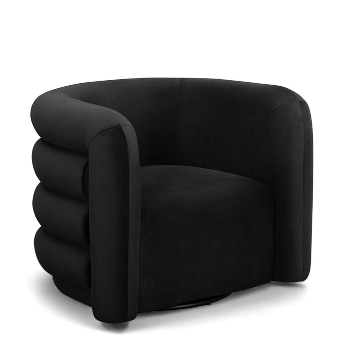 Curves Performance Velvet Swivel Accent Chair