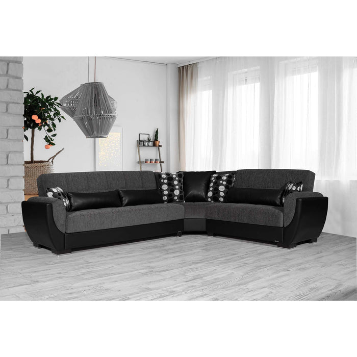 Ottomanson Armada Air Collection Upholstered Convertible Sectional with Storage