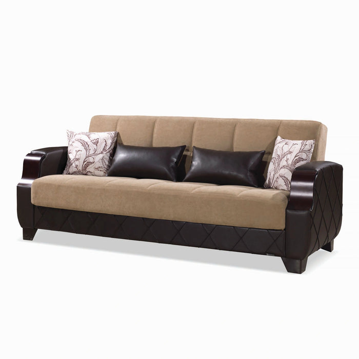 Ottomanson Molina Collection Upholstered Convertible Sofabed with Storage