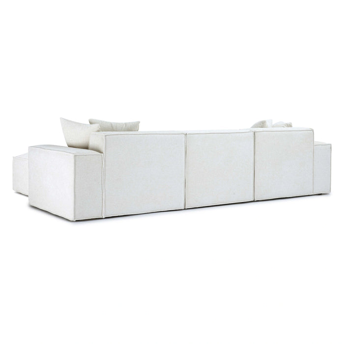 Mindy 4-Piece Performance Chenille Basketweave Modular Sectional