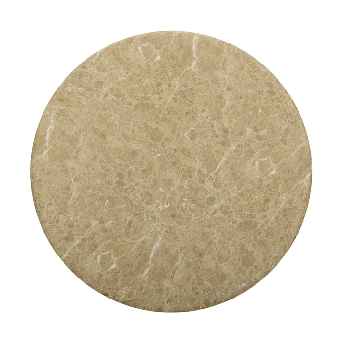 Cynthia 36" Faux Travertine Concrete Indoor/Outdoor Coffee Table